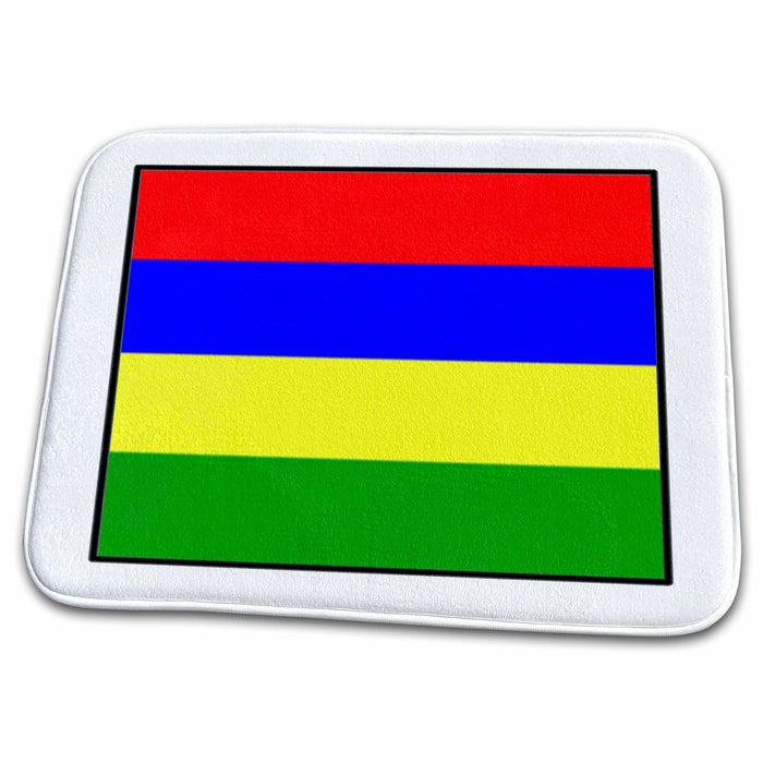 Dish Drying Mat - Photo Of Mauritius Flag Button World Flag Buttons