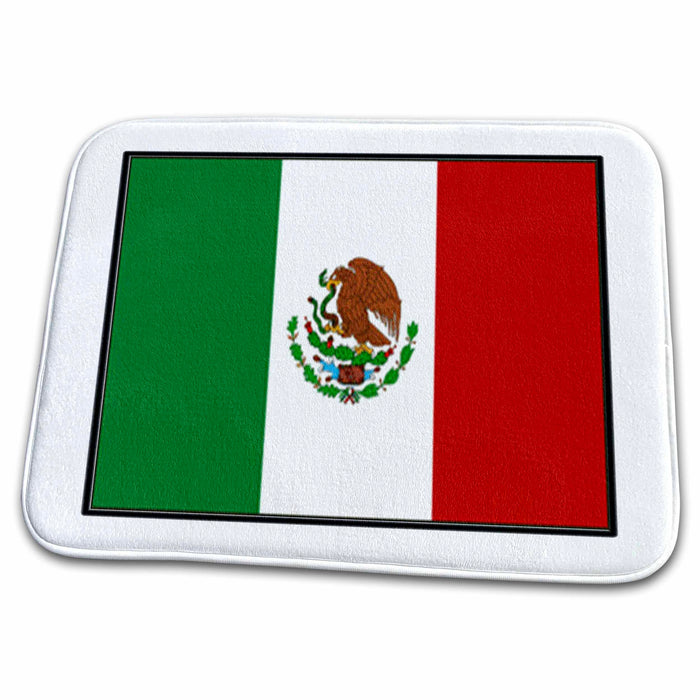 Dish Drying Mat - Photo Of Mexico Flag Button World Flag Buttons