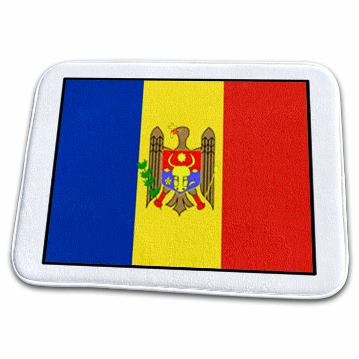 Dish Drying Mat - Photo Of Moldova Flag Button World Flag Buttons