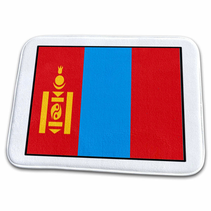 Dish Drying Mat - Photo Of Mongolia Flag Button World Flag Buttons