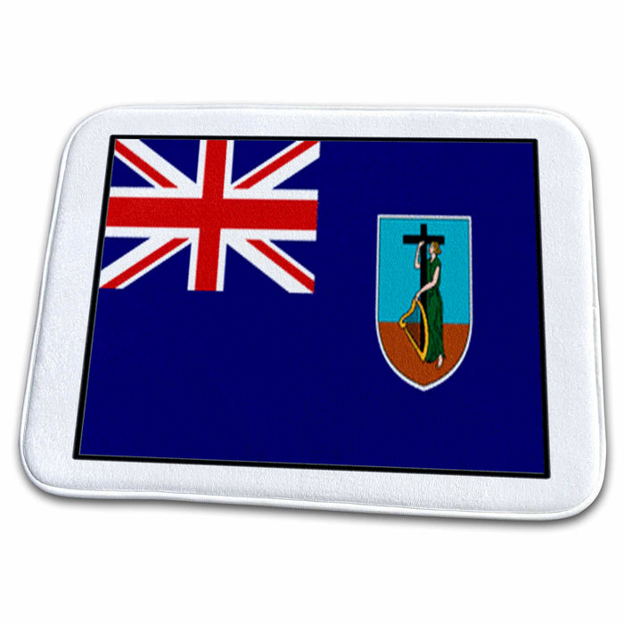 Dish Drying Mat - Photo Of Monserrat Flag Button World Flag Buttons