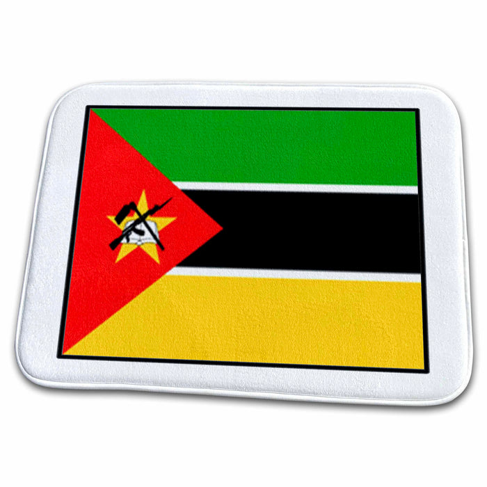 Dish Drying Mat - Photo Of Mozambique Flag Button World Flag Buttons