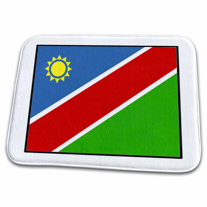 Dish Drying Mat - Photo Of Nambia Flag Button World Flag Buttons