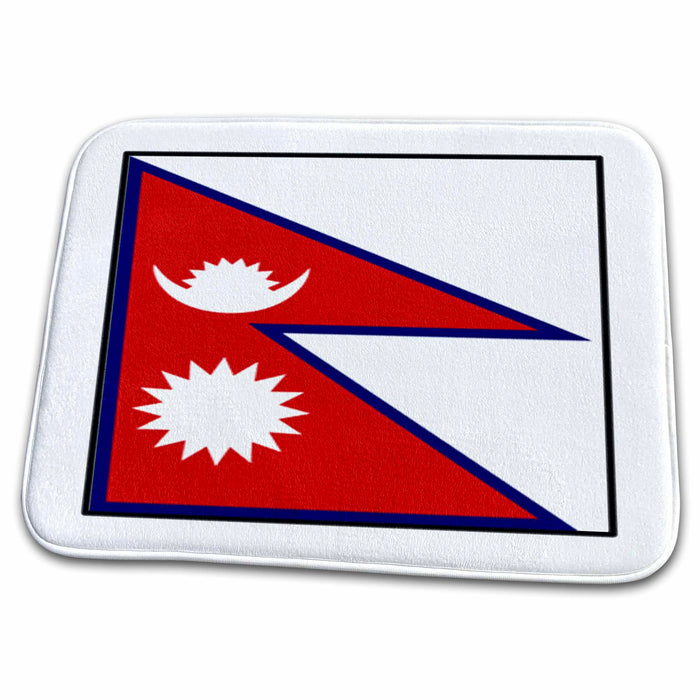 Dish Drying Mat - Photo of Nepal Flag Button World Flag Buttons