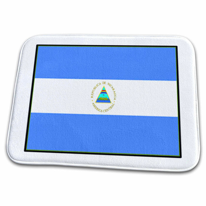 Dish Drying Mat - Photo Of Nicaragua Flag Button World Flag Buttons