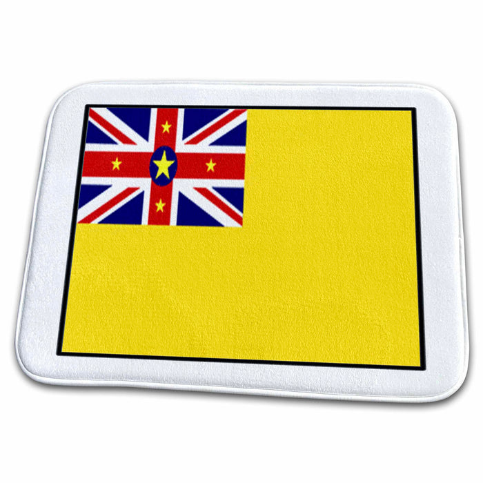 Dish Drying Mat - Photo Of Niue Flag Button World Flag Buttons