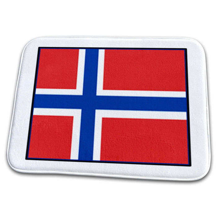 Dish Drying Mat - Photo Of Norway Flag Button World Flag Buttons