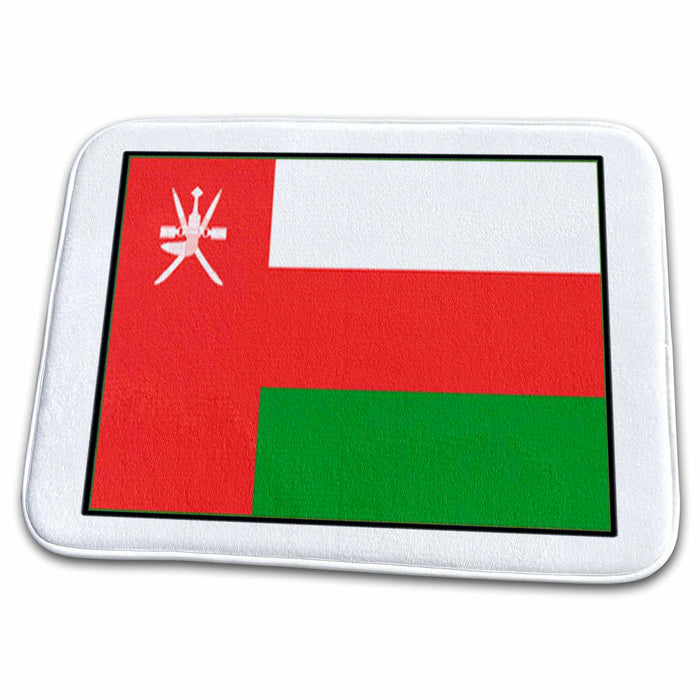 Dish Drying Mat - Photo Of Oman Flag Button World Flag Buttons