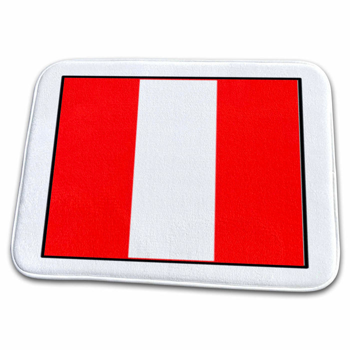 Dish Drying Mat - Photo Of Peru Flag Button World Flag Buttons