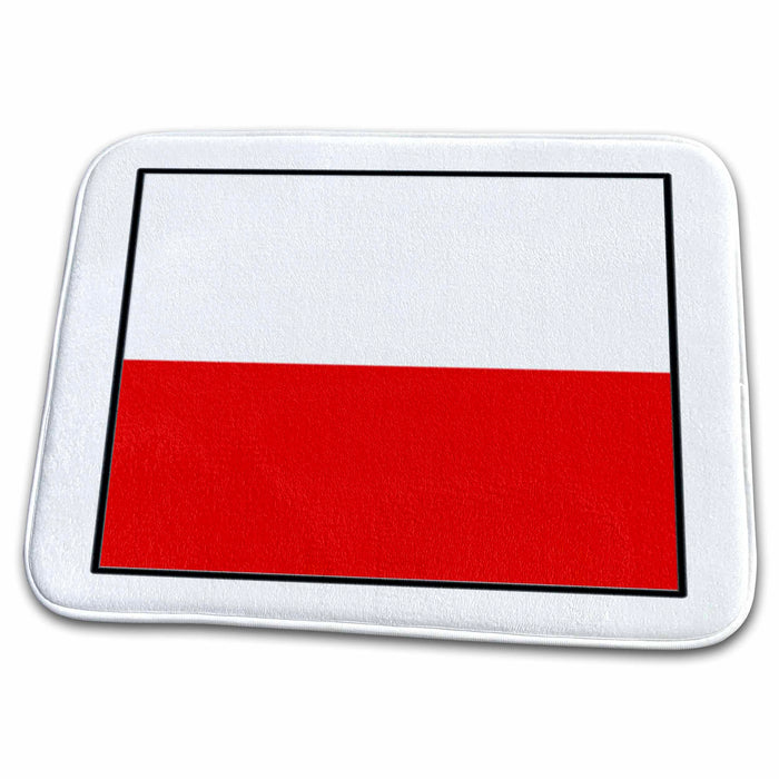 Dish Drying Mat - Photo Of Poland Flag Button World Flag Buttons