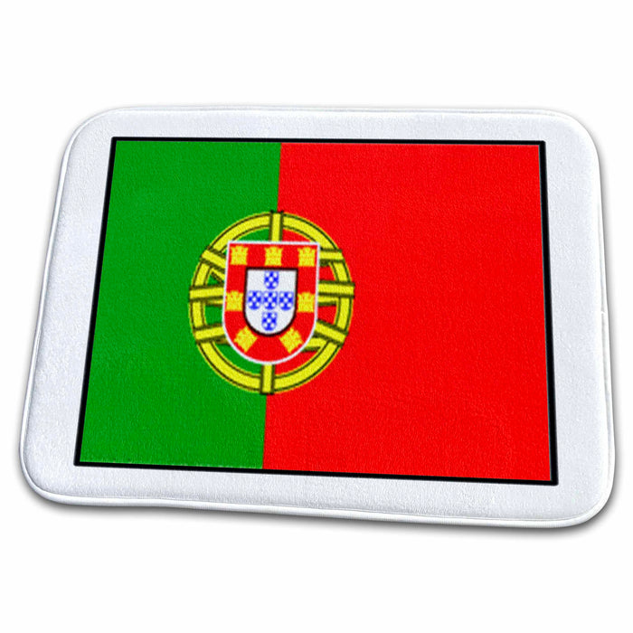 Dish Drying Mat - Photo Of Portugal Flag Button World Flag Buttons