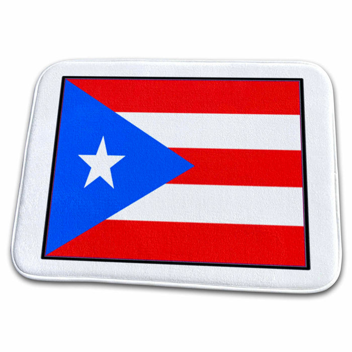 Dish Drying Mat - Photo Of Puerto Rico Flag Button World Flag Buttons