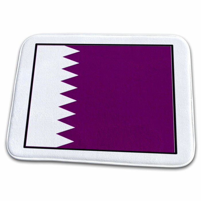 Dish Drying Mat - Photo Of Qatar Flag Button World Flag Buttons