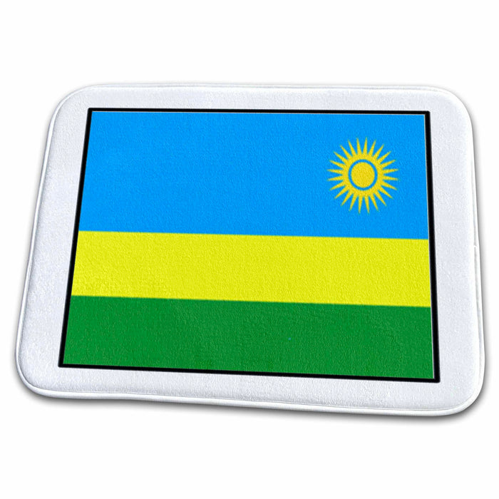 Dish Drying Mat - Photo Of Rawanda Flag Button World Flag Buttons