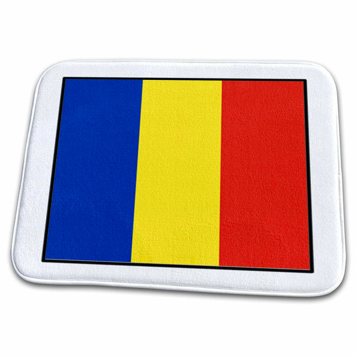 Dish Drying Mat - Photo Of Romania Flag Button World Flag Buttons