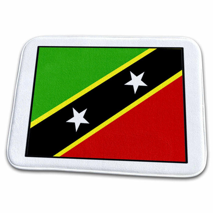 Dish Drying Mat - Photo Of Saint Kitts n Nevis Flag Button World Flag Buttons