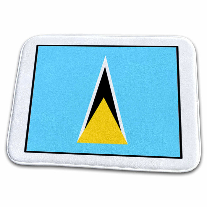 Dish Drying Mat - Photo Of Saint Lucia Flag Button World Flag Buttons