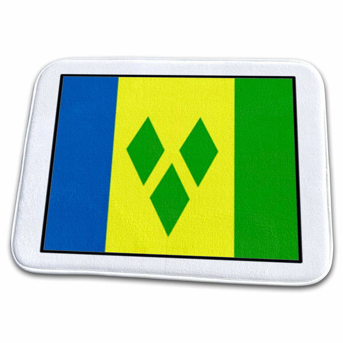 Dish Drying Mat - Photo Of Saint Vincent And The Grenadines Flag Button World Flag Buttons