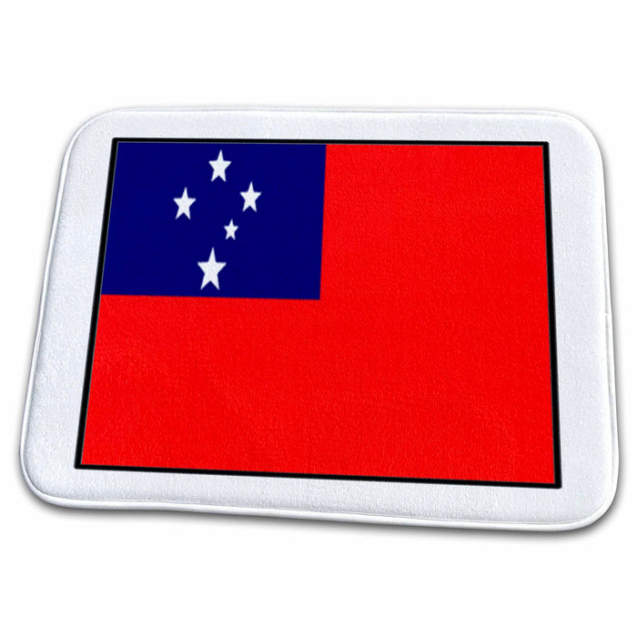 Dish Drying Mat - Photo Of Samoa Flag Button World Flag Buttons