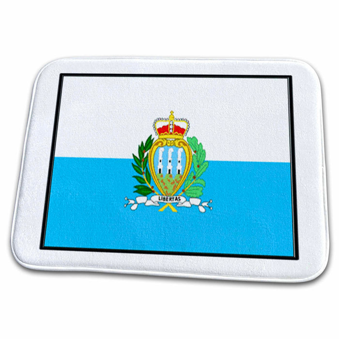 Dish Drying Mat - Photo Of San Marino Flag Button World Flag Buttons