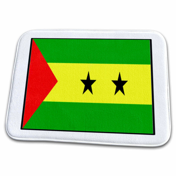 Dish Drying Mat - Photo Of Sao Tome And Principe Flag Button World Flag Buttons