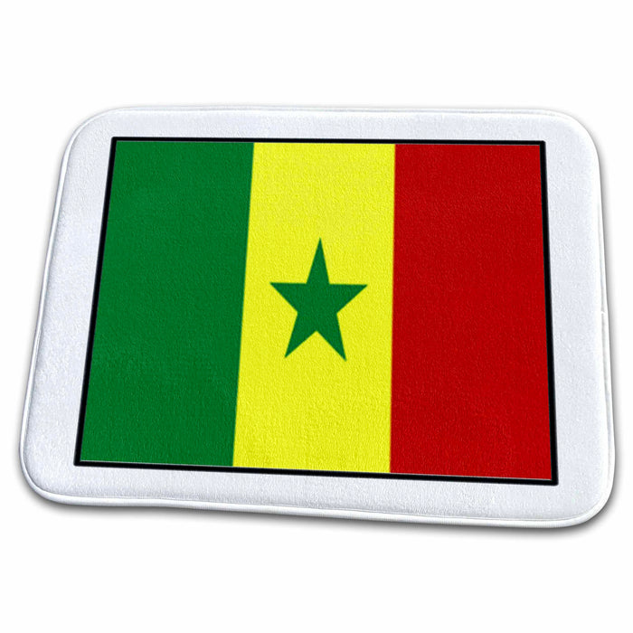 Dish Drying Mat - Photo Of Senegal Flag Button World Flag Buttons