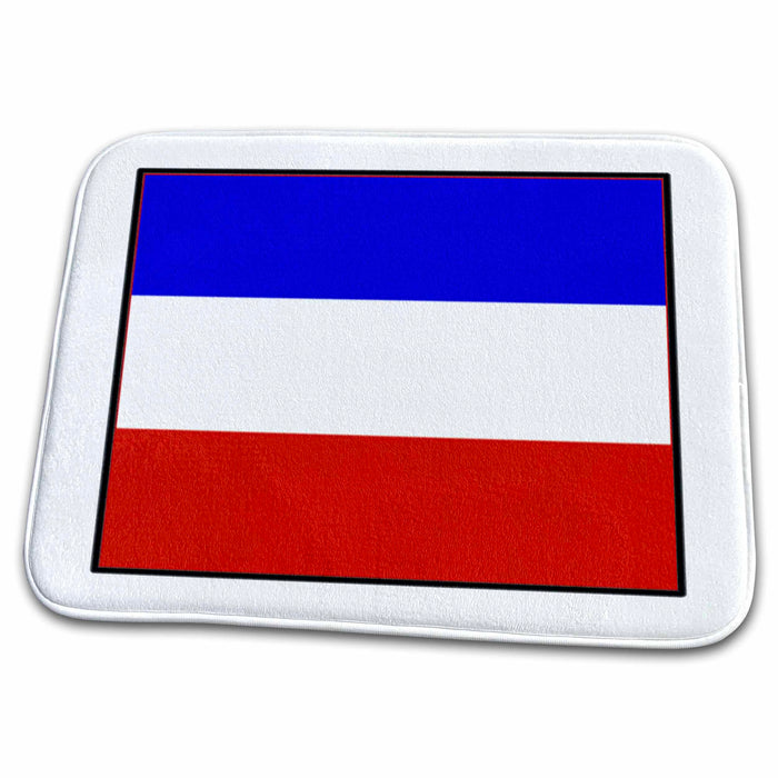 Dish Drying Mat - Photo Of Serbia And Montenegro Flag Button World Flag Buttons