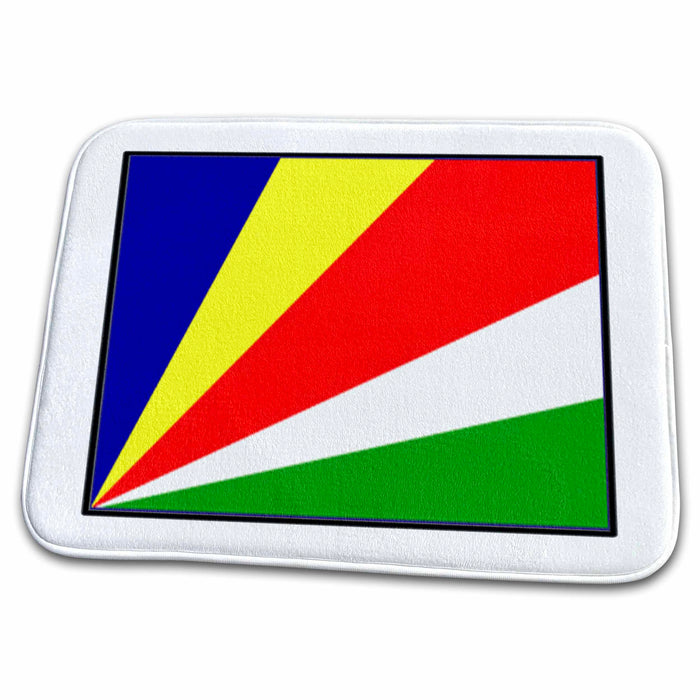 Dish Drying Mat - Photo Of Seychelles Flag Button World Flag Buttons