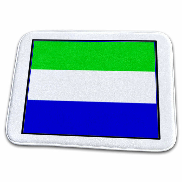 Dish Drying Mat - Photo Of Sierra Leone Flag Button World Flag Buttons