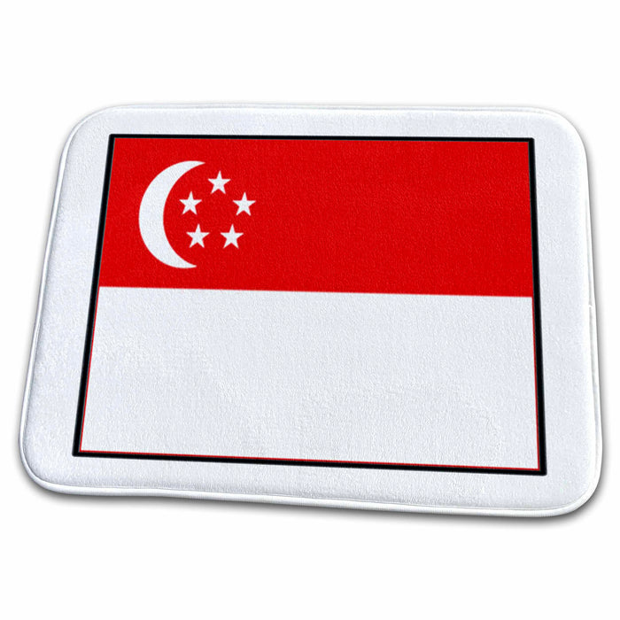 Dish Drying Mat - Photo Of Singapore Flag Button World Flag Buttons