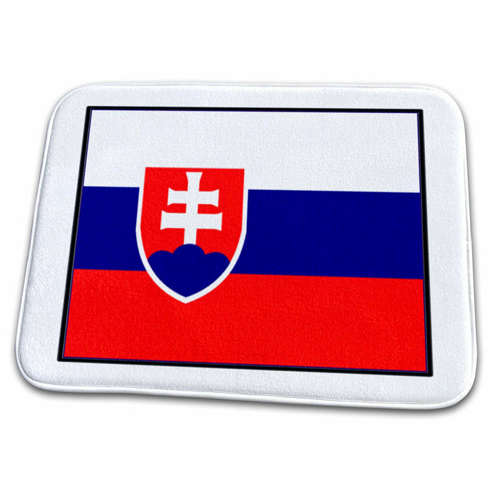 Dish Drying Mat - Photo Of Slovakia Flag Button World Flag Buttons