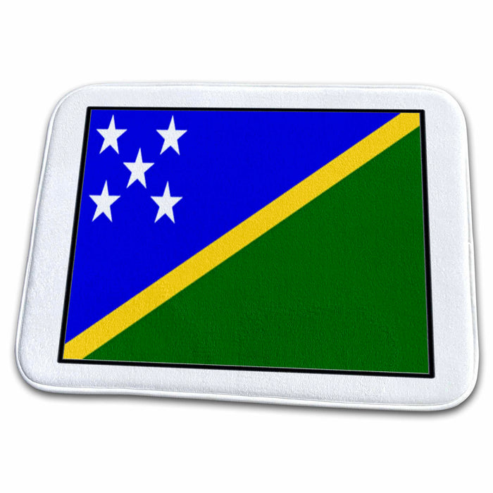 Dish Drying Mat - Photo Of Solomon Islands Flag Button World Flag Buttons