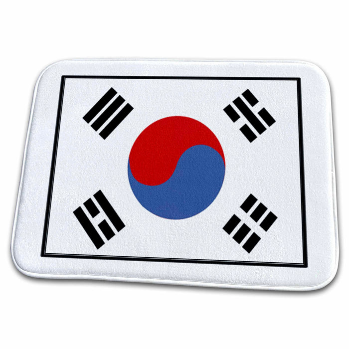 Dish Drying Mat - Photo Of South Korea Flag Button World Flag Buttons