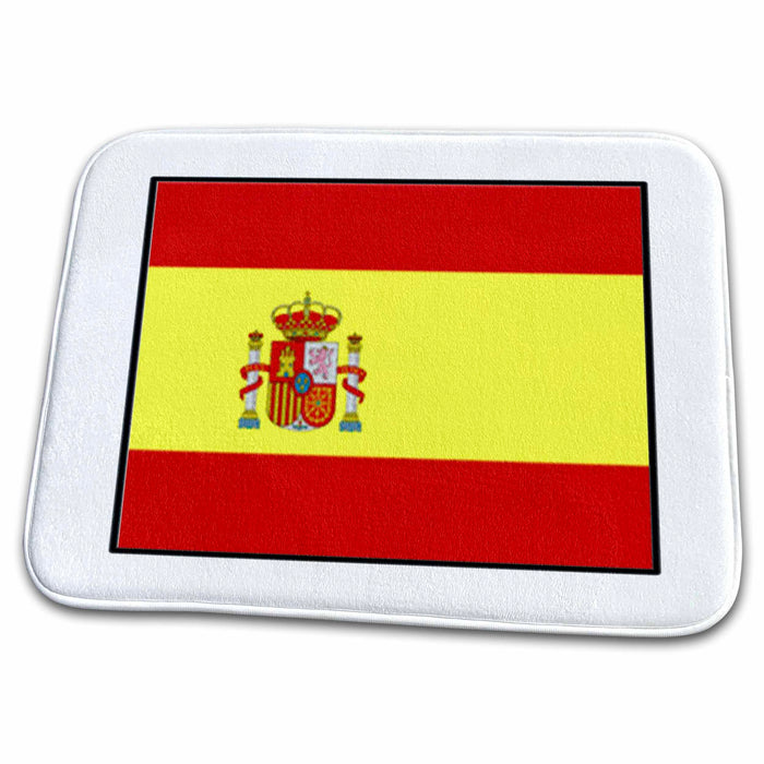 Dish Drying Mat - Photo Of Spain Flag Button World Flag Buttons