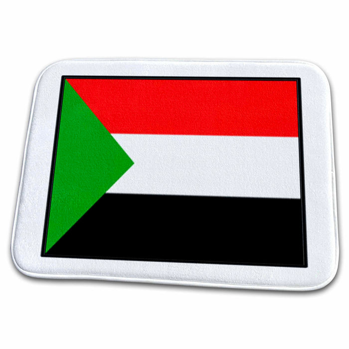 Dish Drying Mat - Photo Of Sudan Flag Button World Flag Buttons