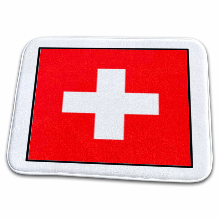 Dish Drying Mat - Photo Of Suisse Flag Button World Flag Buttons