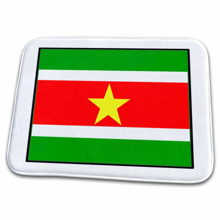 Dish Drying Mat - Photo Of Suriname Flag Button World Flag Buttons