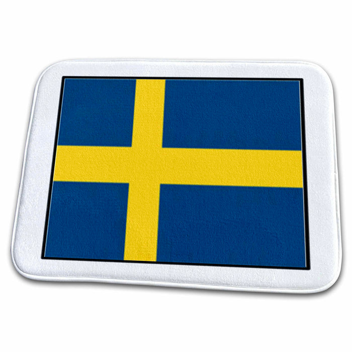 Dish Drying Mat - Photo Of Sweden Flag Button World Flag Buttons