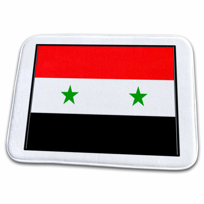 Dish Drying Mat - Photo Of Syrian Arab Republic Flag Button World Flag Buttons