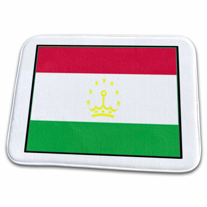 Dish Drying Mat - Photo Of Tajikistan Flag Button World Flag Buttons