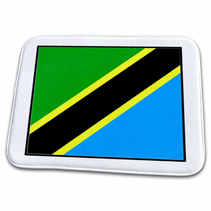 Dish Drying Mat - Photo Of Tanzania Flag Button World Flag Buttons