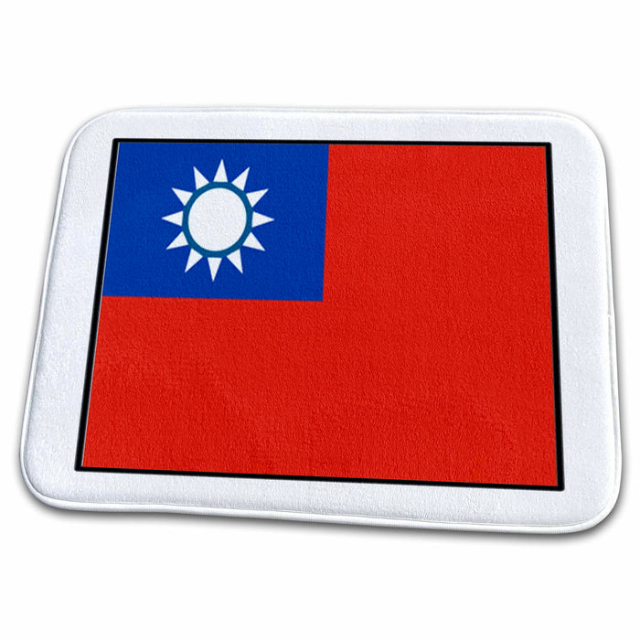 Dish Drying Mat - Photo Of Tawain Flag Button World Flag Buttons