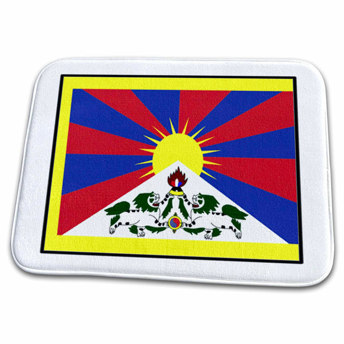 Dish Drying Mat - Photo Of Tibet Flag Button World Flag Buttons