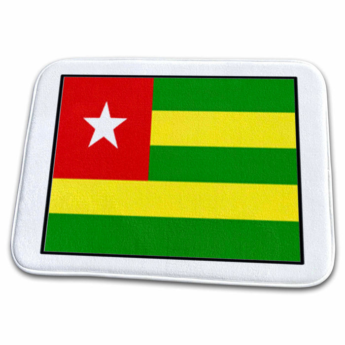 Dish Drying Mat - Photo Of Togo Flag Button World Flag Buttons