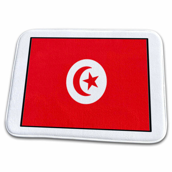 Dish Drying Mat - Photo Of Tunisia Flag Button World Flag Buttons