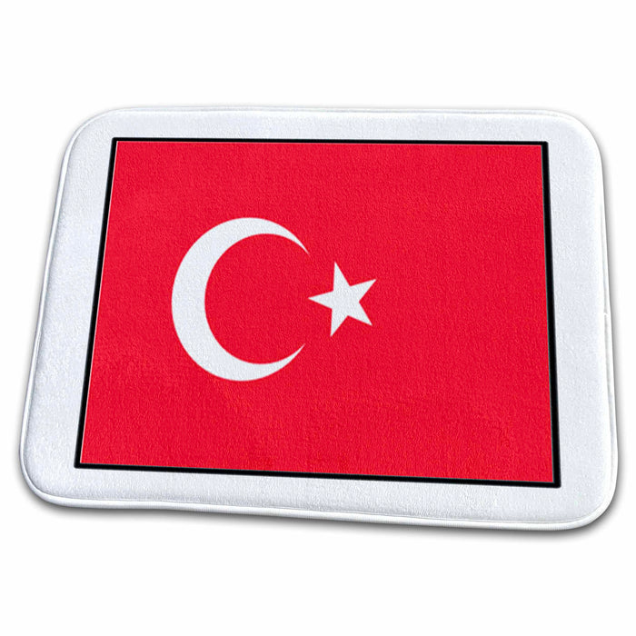 Dish Drying Mat - Photo Of Turkey Flag Button World Flag Buttons