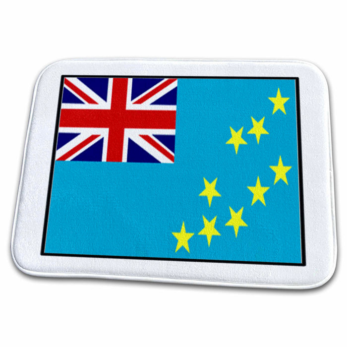 Dish Drying Mat - Photo Of Tuvalu Flag Button World Flag Buttons