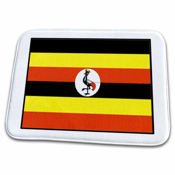 Dish Drying Mat - Photo Of Uganda Flag Button World Flag Buttons