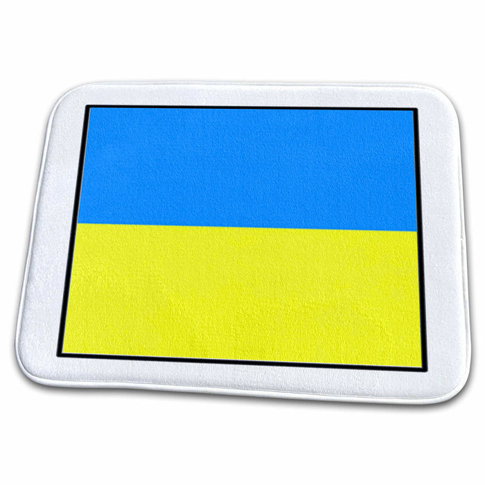 Dish Drying Mat - Photo Of Ukraine Flag Button World Flag Buttons