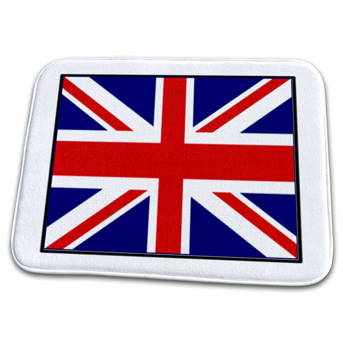 Dish Drying Mat - Photo of United Kingdom Flag Button World Flag Buttons